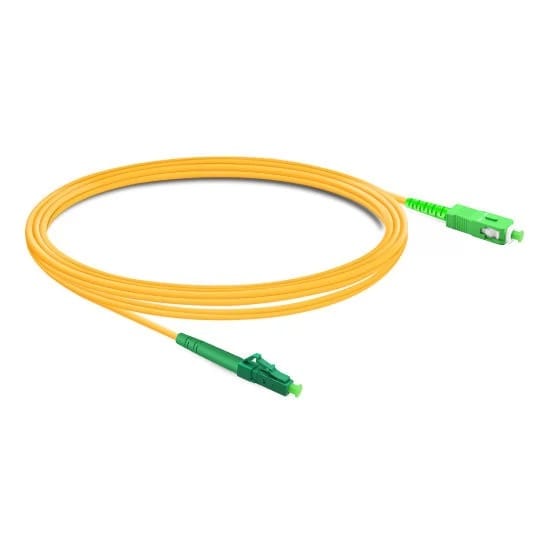 Simplex OS2 Single Mode LC APC to SC APC PVC (OFNR) Fiber Optic Cable