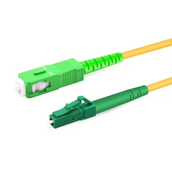 Simplex OS2 Single Mode LC APC to SC APC PVC (OFNR) Fiber Optic Cable