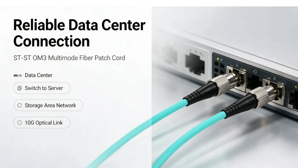 Cordón de conexión de fibra multimodo símplex OM3 ST-UPC a ST-UPC, cable óptico Aqua de 10 Gbps, cubierta LSZH con longitud personalizada