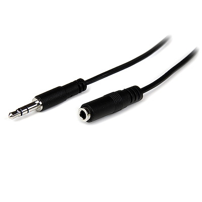 1m/2m Slim 3.5mm Stereo Extension Audio Cable - M/F