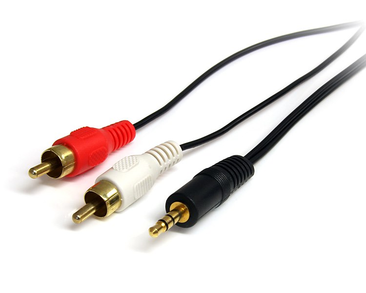 1.8m Stereo Audio Cable - 3.5mm Male to 2x RCA Male