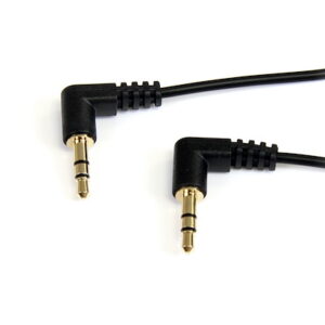 0.5m/1m/1.8m Slim 3.5mm Right Angle Stereo Audio Cable - M/M