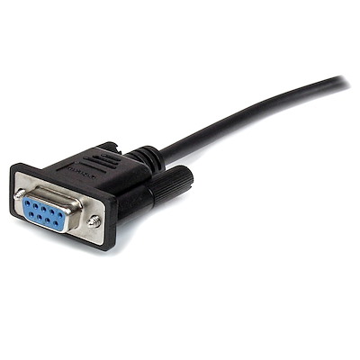 Black Straight Through DB9 RS232 Serial Cable - M/F - Image 2