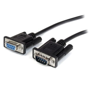 Black Straight Through DB9 RS232 Serial Cable - M/F
