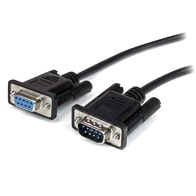 Black Straight Through DB9 RS232 Serial Cable - M/F