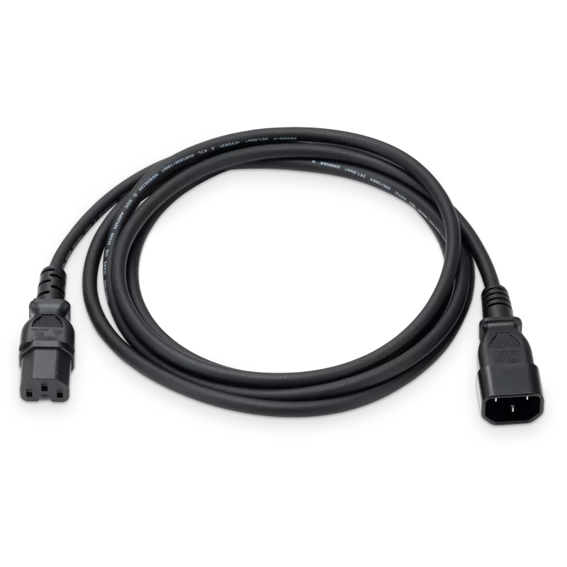 C14 to C15 1.0mm² 10A/250V Power Extension Cord, Black, Compatible with Q3200-RA / Q3400-RA XDR InfiniBand Switches and Other Data Center Servers