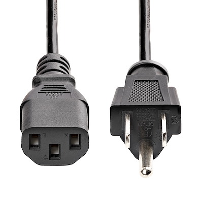 Heavy Duty Power Cord, NEMA 5-15P to C13 AC Power Cord, 15A 125V, 14AWG, Replacement Computer Power Cord, Monitor Power Cable, NEMA 5-15P to IEC 60320 C13 Power Cord - PC Power Supply Cable - Image 2