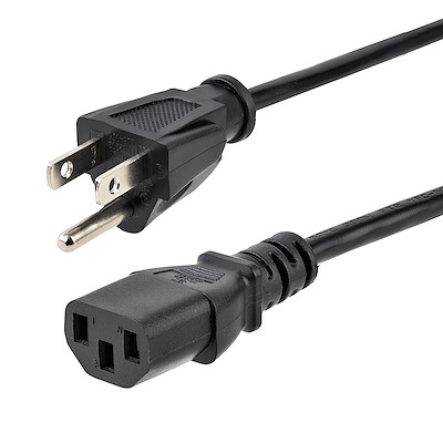 Heavy Duty Power Cord, NEMA 5-15P to C13 AC Power Cord, 15A 125V, 14AWG, Replacement Computer Power Cord, Monitor Power Cable, NEMA 5-15P to IEC 60320 C13 Power Cord - PC Power Supply Cable