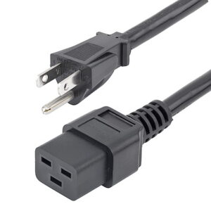 Heavy Duty Power Cord, NEMA 5-15P to C19 AC Power Cord, 15A 125V, 14AWG, Computer Power Cord, Heavy Gauge Power Cable for PDUs and Network Equipment, NEMA 5-15P to IEC 60320 C19 Power Cord