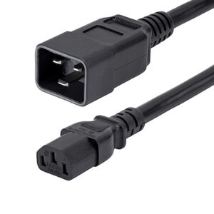 Heavy Duty Extension Cord, IEC 320 C13 to IEC 320 C20 Black Extension Cord, 15A 125V, 14AWG, Heavy Gauge Power Extension Cable, IEC 320 C13 to IEC 320 C20 AC Power Cord - UL Listed