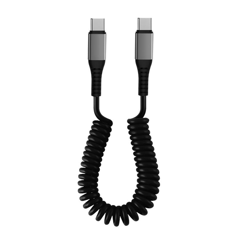 0.5m/1m USB-C Fast Charging Cable, Rugged, Coiled, Charge & Sync, 3A, USB 2.0, TPE Jacket and Aramid Fiber - USB C Charging Cord