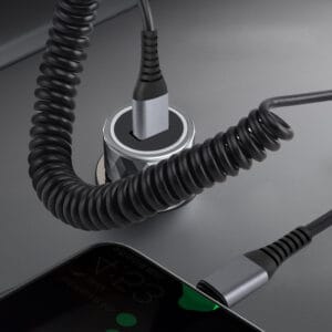 ⁦0.5m/1m USB-C Fast Charging Cable, Rugged, Coiled, Charge & Sync, 3A, USB 2.0, TPE Jacket and Aramid Fiber - USB C Charging Cord⁩ - الصورة ⁦2⁩