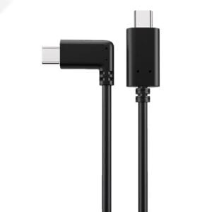 Cabo USB-C de 0,5 m/1 m, ângulo direito, USB 10 Gbps, fornecimento de energia de 100 W (5 A), modo alternativo DP 8K 60 Hz / 4K 144 Hz, cabo USB C robusto - compatível com Thunderbolt