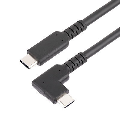 0.5m/1m USB-C Cable, Right-Angled, USB 10Gbps, 100W (5A) Power Delivery, 8K 60Hz / 4K 144Hz DP Alt Mode, Rugged USB C Cord - Thunderbolt Compatible