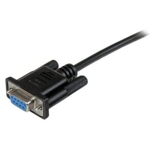 ⁦Black DB9 RS232 Serial Null Modem Cable F/F⁩ - الصورة ⁦2⁩