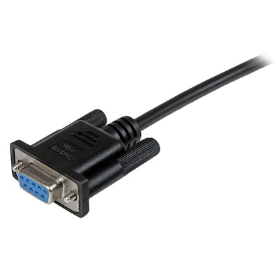 Black DB9 RS232 Serial Null Modem Cable F/F - Image 2