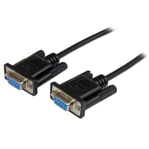 Black DB9 RS232 Serial Null Modem Cable F/F