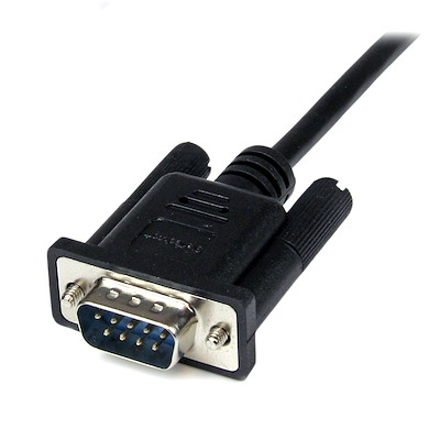 Black DB9 RS232 Serial Null Modem Cable F/M - Image 2