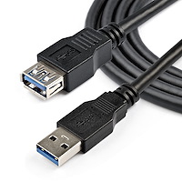 1m/1.8m/2m Black SuperSpeed USB 3.0 (5Gbps) Extension Cable A to A - M/F - Image 2
